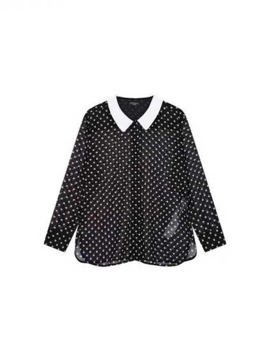 Women s dot pattern see through shirt black 271967 - EMPORIO ARMANI - BALAAN 1