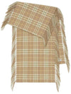 Vintage Check Cashmere Fringe Scarf Flax - BURBERRY - BALAAN 1
