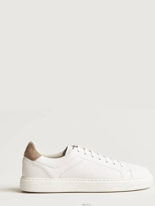 Logo Leather Low Top Sneakers White - BRUNELLO CUCINELLI - BALAAN 2