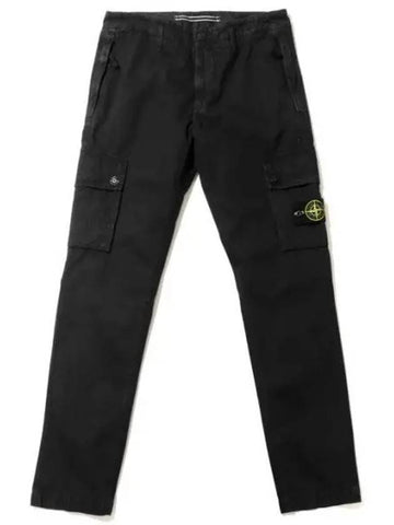 Men's Wappen Patch Cargo Track Pants Steel Grey - STONE ISLAND - BALAAN 1