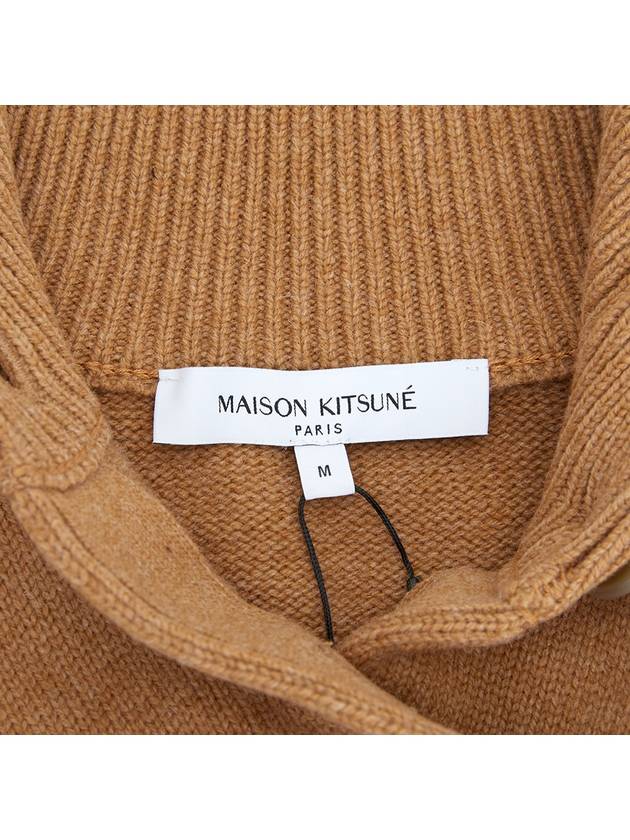 Fox Head Intarsia High Neck Cardigan Sequoia - MAISON KITSUNE - BALAAN 10