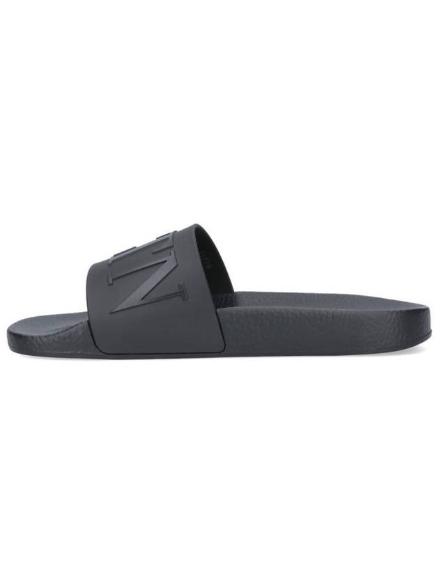 V Logo Slippers Black - VALENTINO - BALAAN 4