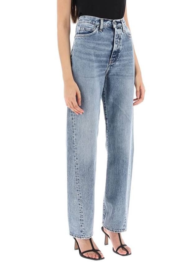 Women's Twisted Seam Denim Straight Jeans Blue - TOTEME - BALAAN 3