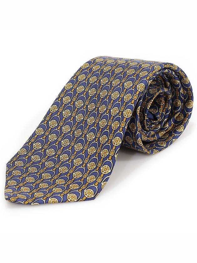 956 IA 100 silk navy pattern tie - HERMES - BALAAN 2