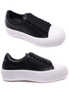 Deck Plimsol Leather Low Top Sneakers Black - ALEXANDER MCQUEEN - BALAAN 3