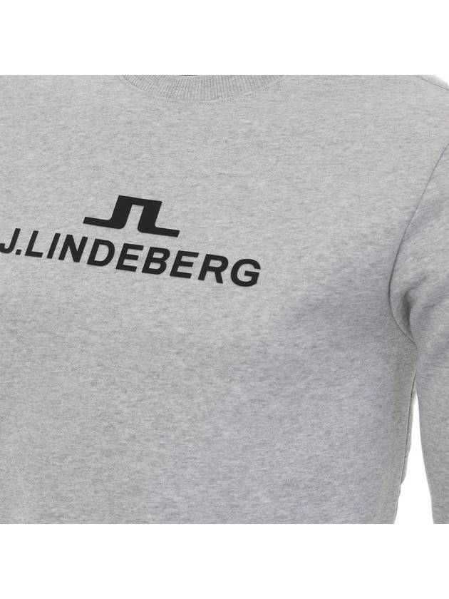 Alpha Crew Neck Sweater Light Grey Melange - J.LINDEBERG - BALAAN 4