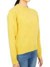 Embroidered Logo Crew Neck Wool Knit Top Yellow - SPORTY & RICH - BALAAN 4