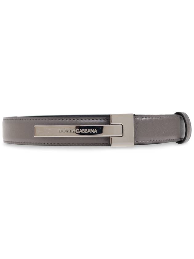 Dolce & Gabbana Leather Belt, Men's, Grey - DOLCE&GABBANA - BALAAN 1