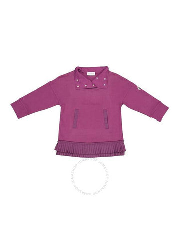 Moncler Girls Purple High Neck Ruffle-Detail Fleece Dress, Size 4Y - MONCLER - BALAAN 1