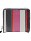 Bazar Striped Zip Around Leather Half Wallet - BALENCIAGA - BALAAN 1