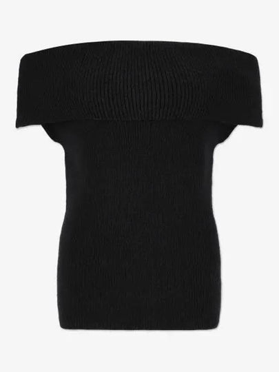 Rib Short Sleeve Knit Top Black - TOTEME - BALAAN 2