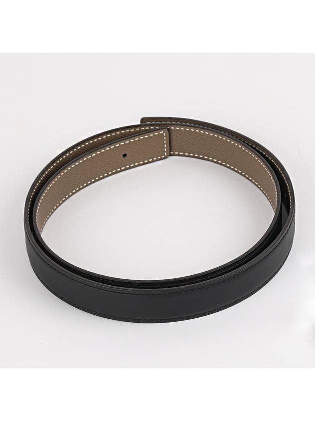 Khaleche Buckle Reversible Leather Belt Black - HERMES - BALAAN.