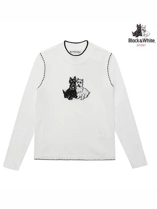 Terrier Intasha Cool Sleeve Half High Neck T-Shirt 2403LZKRWHITE - BLACK&WHITE - BALAAN 1