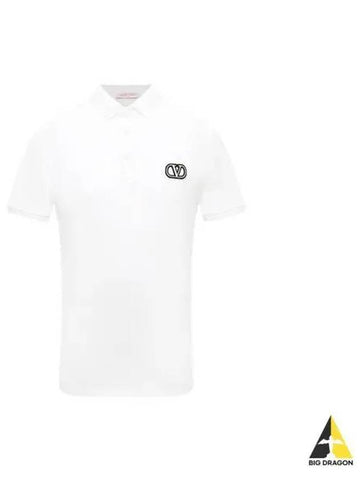 Logo Polo Short Sleeve White 2V3MH01K 954 - VALENTINO - BALAAN 1