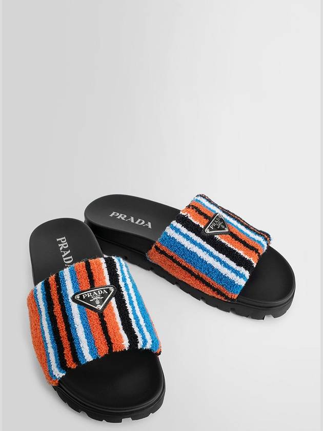 striped logo slide slippers - PRADA - BALAAN.