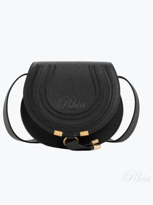 Marcie Saddle Small Grained Leather Cross Bag Black - CHLOE - BALAAN 2