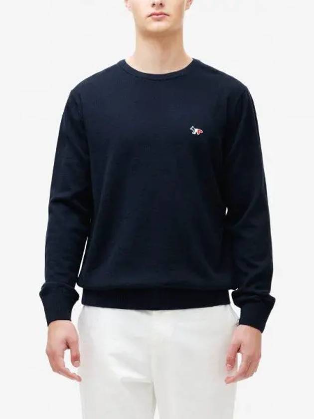 Men's Tricolor Fox Knit Navy FU00502KT1036 NA - MAISON KITSUNE - BALAAN 2