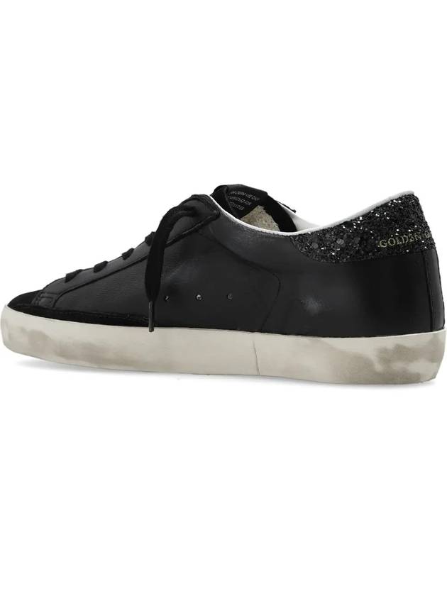 Superstar Glitter Tab Leather Low Top Sneakers Black - GOLDEN GOOSE - BALAAN 5