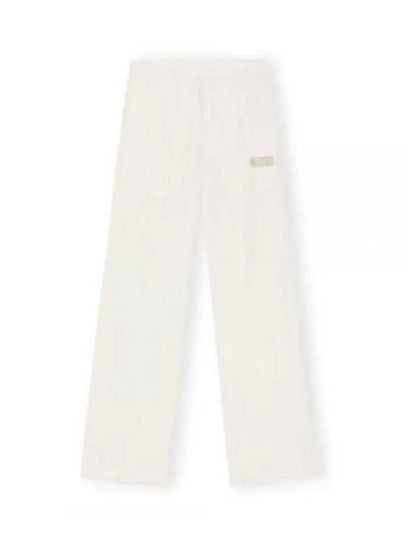 Logo Print Wide Pants White - GANNI - BALAAN 2