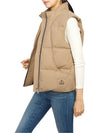 Women's Logo Patch Zipper Padded Vest Brown - MOOSE KNUCKLES - BALAAN 6