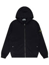 Logo Patch Cotton Zip Up Hoodie Balck - STONE ISLAND - BALAAN 2