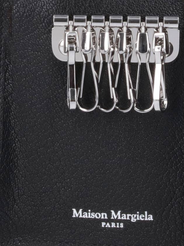 Postitch Logo Leather Key Holder Wallet Black - MAISON MARGIELA - BALAAN 5