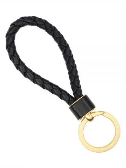 Intrecciato Lambskin Key Holder Black - BOTTEGA VENETA - BALAAN 2