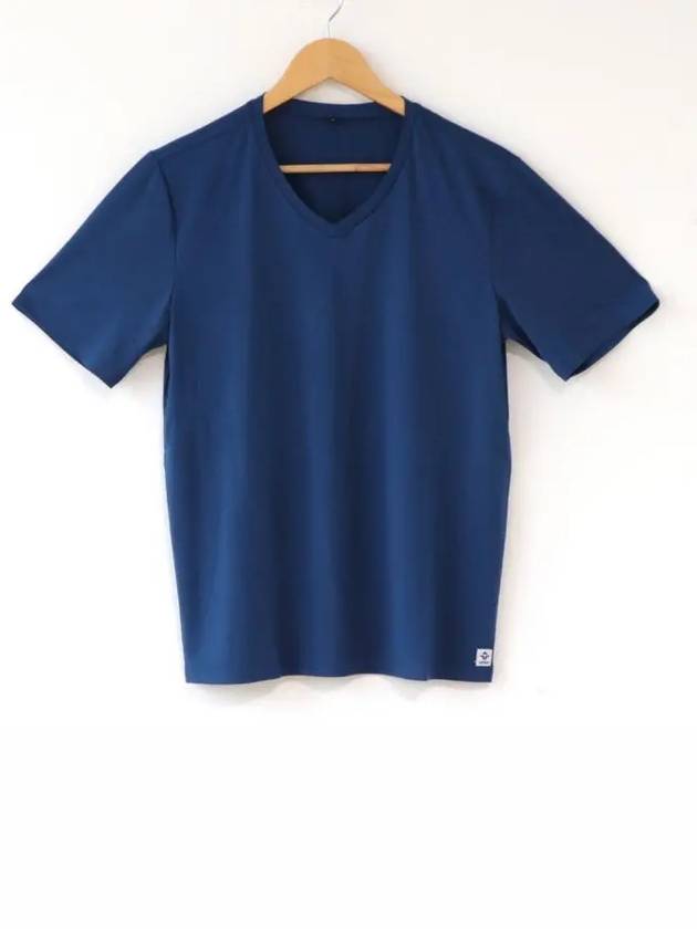 V-Neck Short Sleeve T-Shirt Blue - SUPENER - BALAAN 2