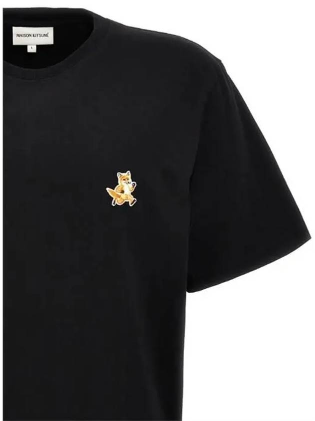 Speedy Fox Patch Comfort Short Sleeve T-Shirt Black - MAISON KITSUNE - BALAAN 4