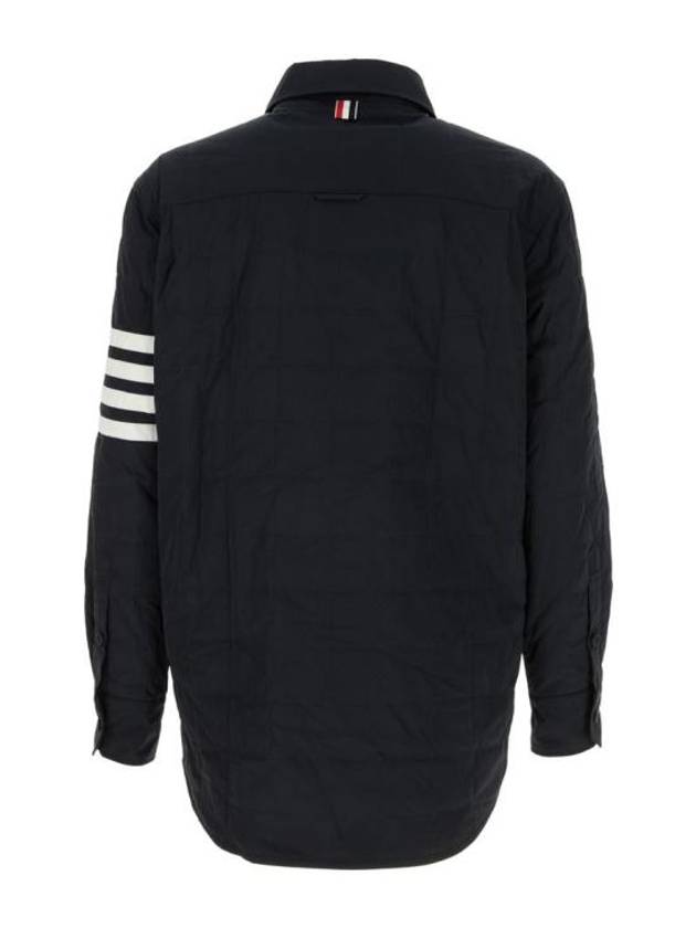 4 Bar Poly Twill Down Shirt Jacket Navy - THOM BROWNE - BALAAN 3