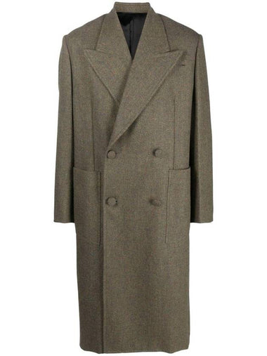 Oversized Wool Double Coat Khaki - GIVENCHY - BALAAN 1