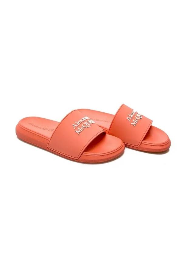 Logo Rubber Slippers Salmon Pink - ALEXANDER MCQUEEN - BALAAN 4