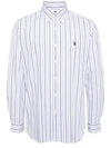 Embroidered Pony Logo Striped Long Sleeve Shirt Blue White - POLO RALPH LAUREN - BALAAN 2