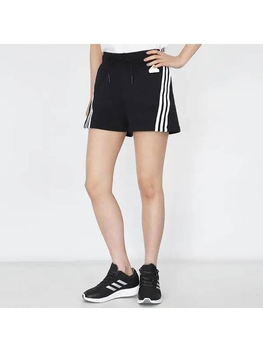 Women's Future Icon 3 Stripes Shorts Black - ADIDAS - BALAAN 2