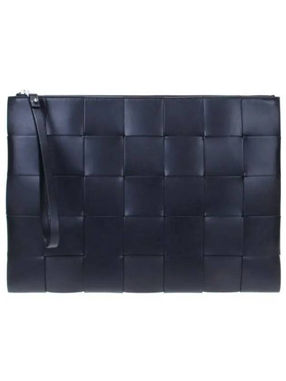 Intrecciato Weaving Strap Clutch Bag Black - BOTTEGA VENETA - BALAAN 2