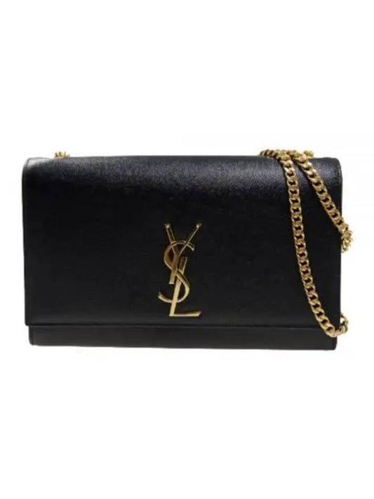 Monogram Kate Chain Gold Hardware Medium Cross Bag Black - SAINT LAURENT - BALAAN 2