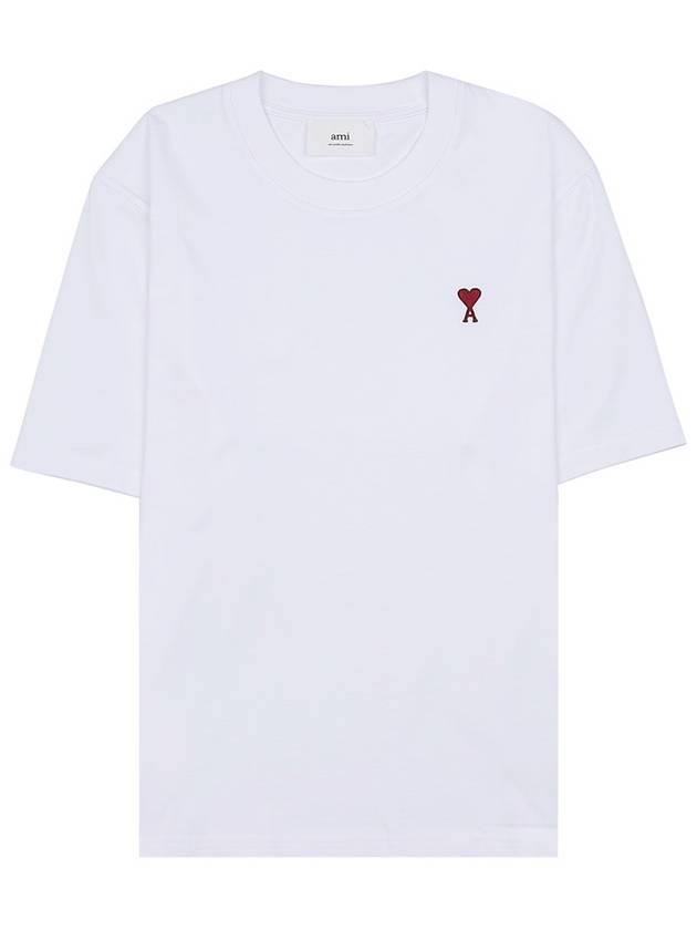 Small Heart Logo Boxy Fit Short Sleeve T-Shirt White - AMI - BALAAN 2