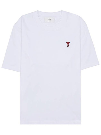 Small Heart Logo Boxy Fit Short Sleeve T-Shirt White - AMI - BALAAN 2