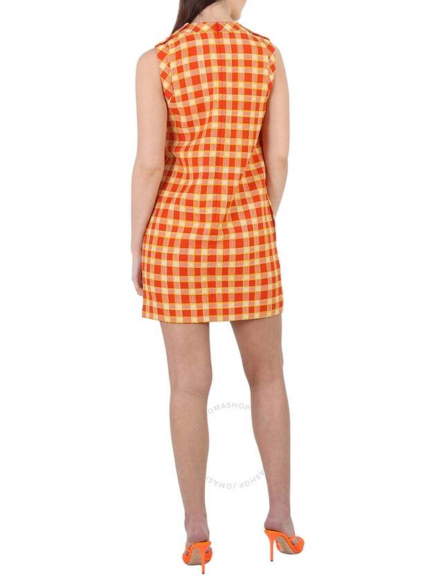 checkered tweed tunic midi dress orange - GUCCI - BALAAN 4