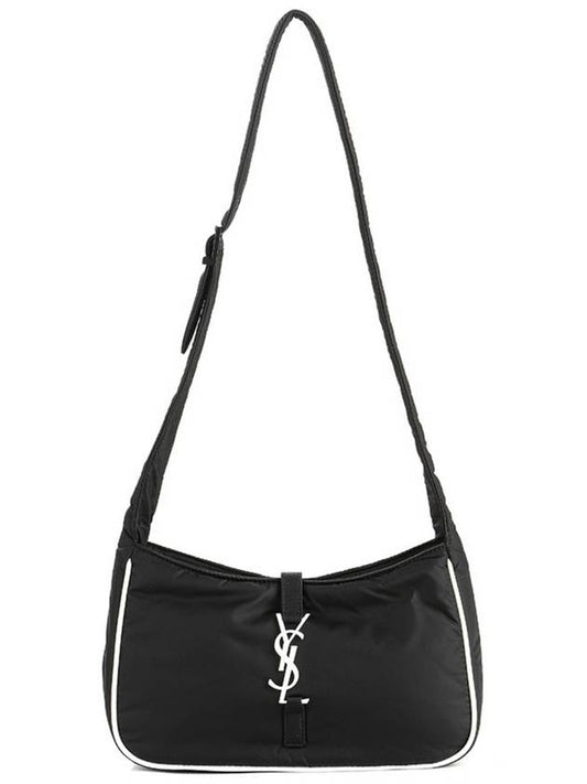 5 A 7 Regenerated Nylon Shoulder Bag White Black - SAINT LAURENT - BALAAN 2