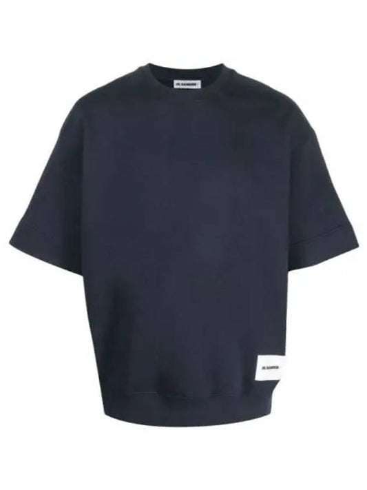 Logo Patch Cotton Short Sleeve T-Shirt Navy - JIL SANDER - BALAAN 2