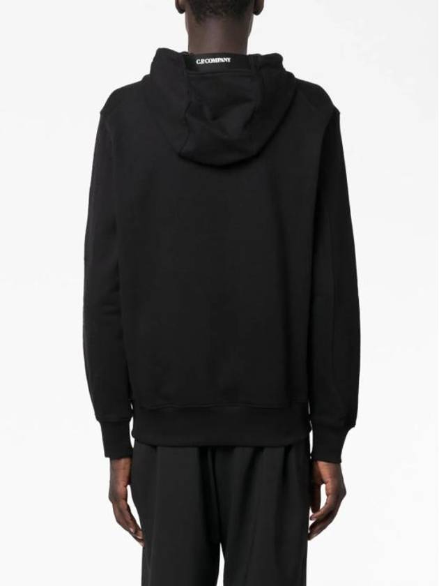 Diagonal Raised Fleece Hoodie Black - CP COMPANY - BALAAN 4