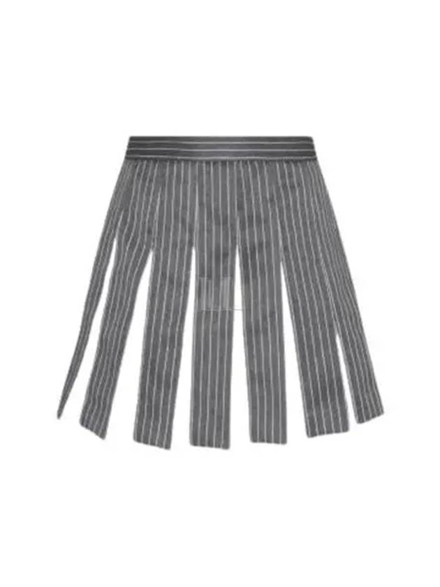 RWB Tab Wool Mini Mini Pleated Skirt Grey - THOM BROWNE - BALAAN 2