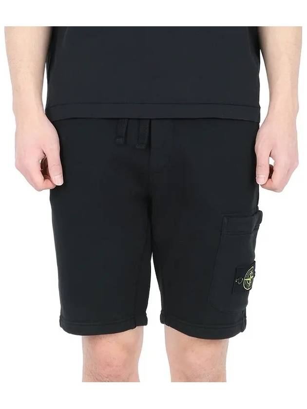 Fleece Bermuda Shorts Black - STONE ISLAND - BALAAN 3