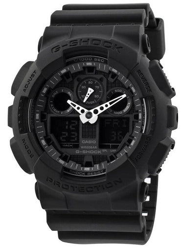 Casio G-Shock Perpetual Alarm World Time Chronograph Quartz Analog-Digital Black Dial Men's Watch GA-100-1A1 - CASIO - BALAAN 1