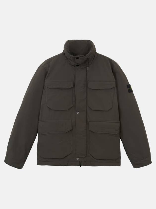 Polyester Micro Twill Zip Up Jacket Grey - STONE ISLAND - BALAAN 2