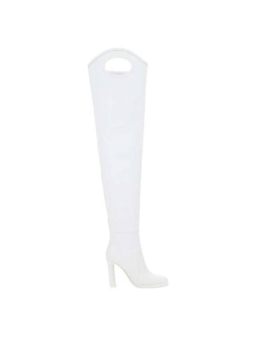 Wonder Leather Long Boots White - BURBERRY - BALAAN 1