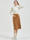 Suede H Banding Skirt Camel - MANAVIS7 - BALAAN 4