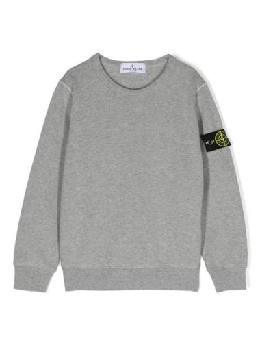 Kids Garment Dyed Logo Wappen Patch Sweatshirt Grey - STONE ISLAND - BALAAN 1