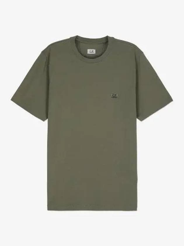 Logo Patch Crew Neck Cotton Short Sleeve T-Shirt Bronze Green - CP COMPANY - BALAAN 2